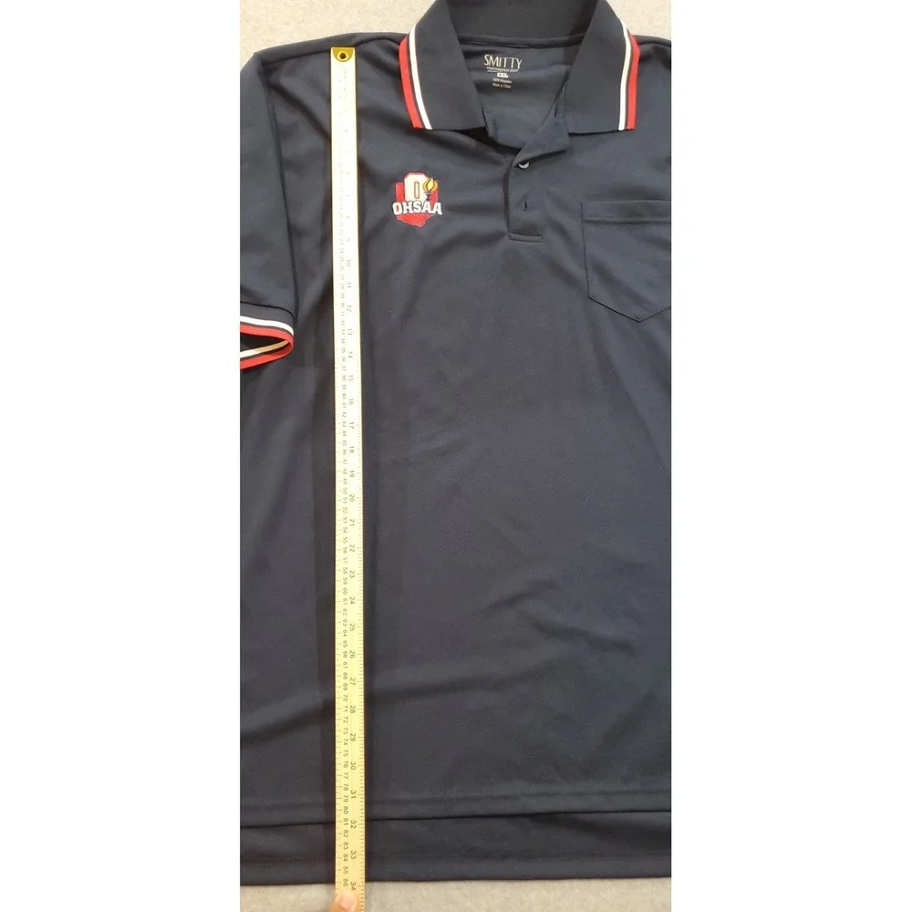 Smitty Performance Mesh Polo Shirt Navy Blue, Size 2XL, Moisture Wicking OHSAA - Picture 3 of 7